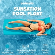 TRC Recreation Sunsation 1.75\ Thick Foam Adult Pool Float Water Lounger w/ Headrest, Teal