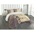 thumbnail image 3 of Ambesonne Inspirational Quilted Bedspread Set 3 Pcs, Words Scribble, King Size, Umber Sand Brown, 3 of 5