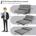 thumbnail image 4 of Giantex Modern Suede 6 Position Adjustable Convertible Sofa with Pillows, Gray, 4 of 10