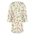 thumbnail image 3 of Plus Size Robes for Women Fuzzy House Coat Oversized Kimono Women's Sleepwear Spa Womens Bathrobe Beige, 3 of 5