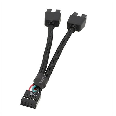 1Pcs Computer Motherboard USB Extension Cable 9 Pin 1 Female to 2 Male Y Splitter Audio HD for PC DIY