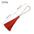 thumbnail image 2 of Uxcell 6.5" Silky Bookmark Tassels with Loop for DIY Craft Accessory, 12Pack Red, 2 of 5