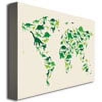 Trademark Art "Dinosaur World Map" Canvas Wall Art by Michael Tompsett