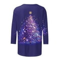 thumbnail image 4 of Women's Christmas Tree Graphic Print Tee 3/4 Sleeve Casual T-Shirts Crewneck Plus Size Soft Shirts Holiday Gift, 4 of 4