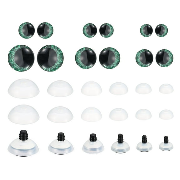 Uxcell 14-30mm Flash Safety Eyes, 60 Set Colorful Crocheting Safety Eyes, Green
