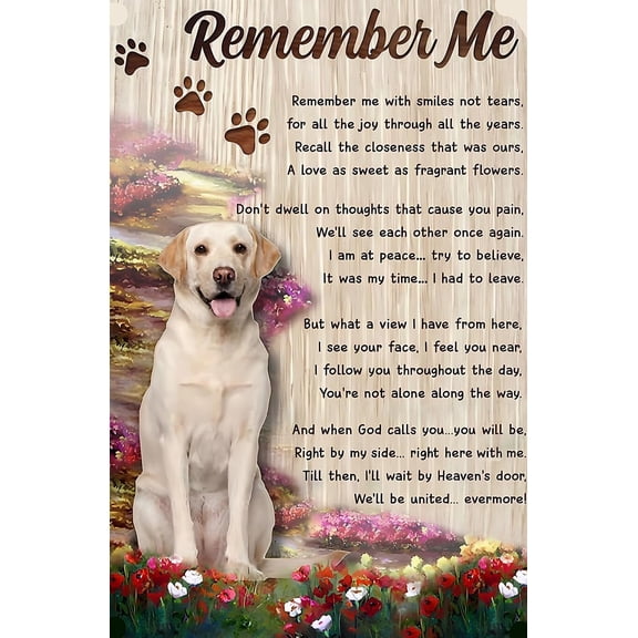 Labrador Retriever Remember Me Poem for Lovers Poster for Bedroom Deco Home Fine Art for  for Bathroom Modern Decor poster