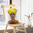 thumbnail image 5 of LALILO Throw Pillow Covers Portrait Young Beautiful African Woman Color Cushion Cover 18" x 18", 2 Pack, 5 of 6