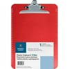 Business Source Spring Clip Plastic Clipboard Spring Clip - Plastic - Red - 1 Each