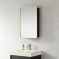 thumbnail image 4 of Talayuela 20 in.W x 32 in.H Aluminum Framed Medicine Cabinet in Brushed Gold, 4 of 17