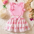 thumbnail image 4 of Tiijoy Girls Summer Outfits Cute Ruffle Ribbed Tank Top and Floral Skirt Set, Sizes 9-12 Months, 4 of 8