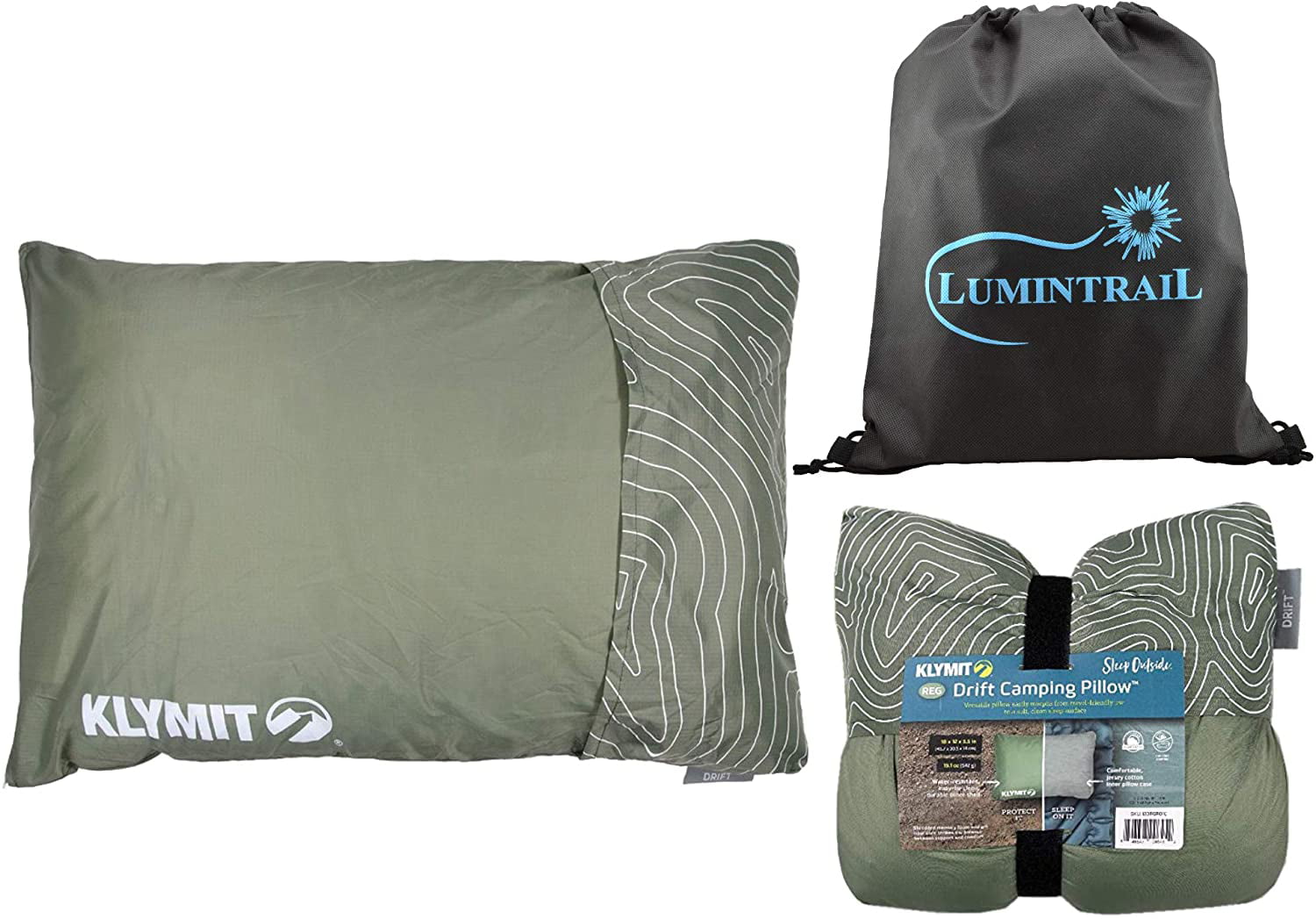 Klymit Drift Car Camp Pillow (Large), 23x16x6.5in, Green - Walmart.com
