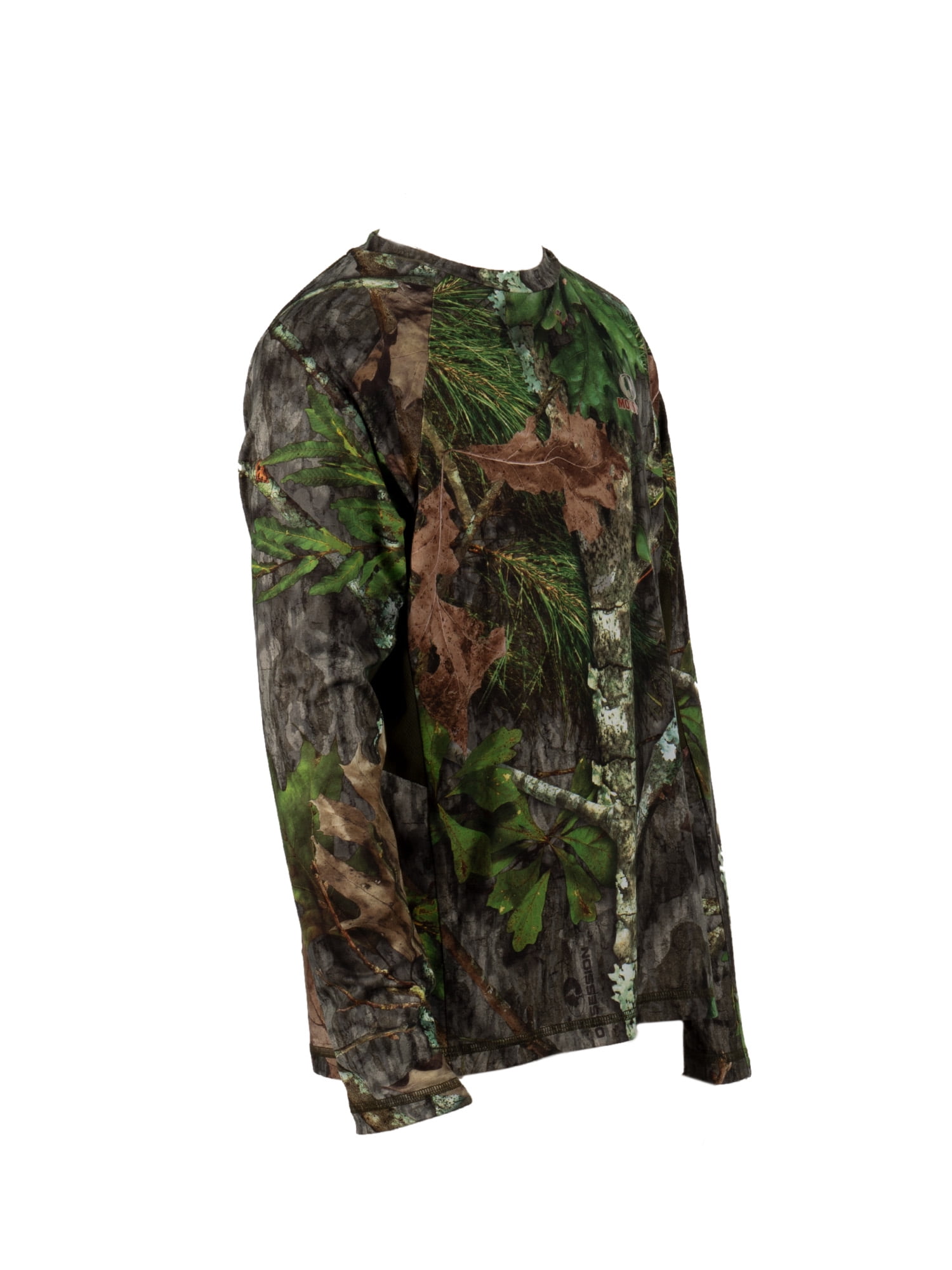 Mossy Oak Men's Long Sleeve Half-Zip Turkey Hunting Performance Camo Hoodie Pullover, Sizes S-3XL