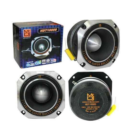 Mr. Dj HDT1000S 4-Inch Titanium Bullet High Compression Tweeter with 11 Ounce Ferrite Magnet (Chrome)