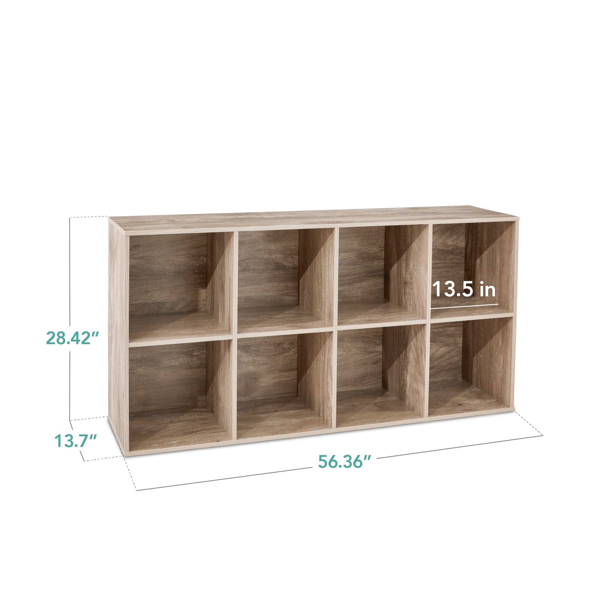 Best Choice Products 8-Cube Bookshelf, 13.5in Display Storage System, Organizer w/ Removable Back Panels - Greige