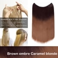 thumbnail image 2 of 20” Invisible Wire Hair Extensions Miracle Secret Fish Line Hairpieces Silky Straight Synthetic hair, 2 of 4