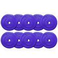 thumbnail image 1 of Set  de 10 discos morados de 5 libras cada uno, peso total 50 libras, 1 of 4