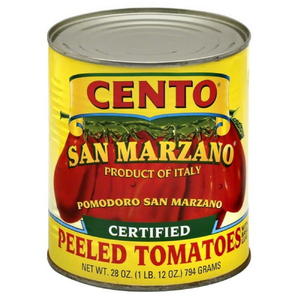 Cento san marzano peeled tomatoes with basil leaf, 28 oz, (pack of 12