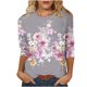 thumbnail image 1 of Camisetas de Manga Corta para las Mujeres Retro Cuello Redondo Pascua Impreso Suelto Top, Ligero Poliéster 3/4 Camiseta de Manga para el Desgaste Casual, Diario Y de Primavera, 1 of 4