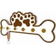 thumbnail image 1 of 1 percha de madera con forma de pata de perro para colgar en la pared, con 5 clavijas, organizador de almacenamiento con forma de hueso que ahorra espacio y accesorios para mascotas., 1 of 7