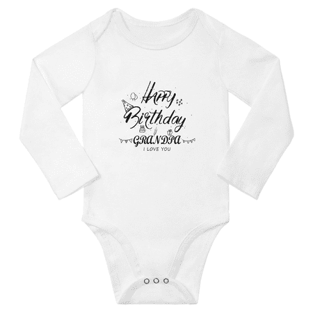 

Happy Birthday Grandpa! I Love You Cute Baby Long Sleeve Rompers Boy Girl Unisex (White 6M)