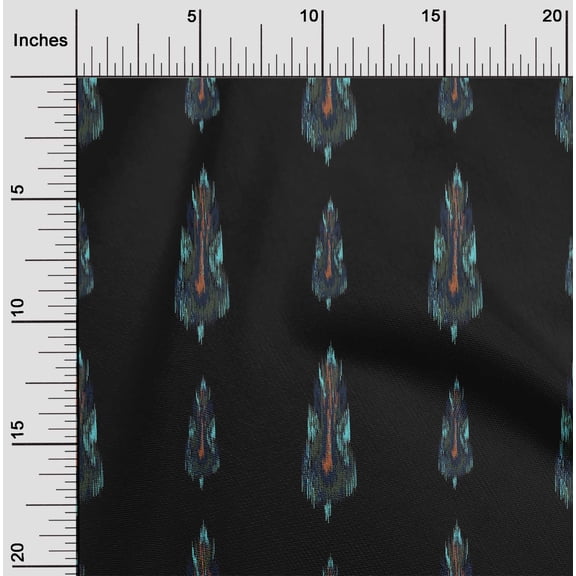 oneOone Polyester Lycra Fabric Ethnic Ikat Print Fabric By Yard 56 Inch Wide