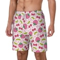 thumbnail image 2 of Uemuo Strawberry And Cheery Pattern Mens Swim Trunks Quick Dry Board Shorts with Mesh Lining, Stretch Beach Shorts Quick Dry No-Chafing Board Shorts-3X-Large, 2 of 9