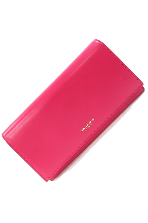 Pre-Owned Saint Laurent Bi-fold Long Wallet 315861 Pink Leather Women's SAINT LAURENT (Good)