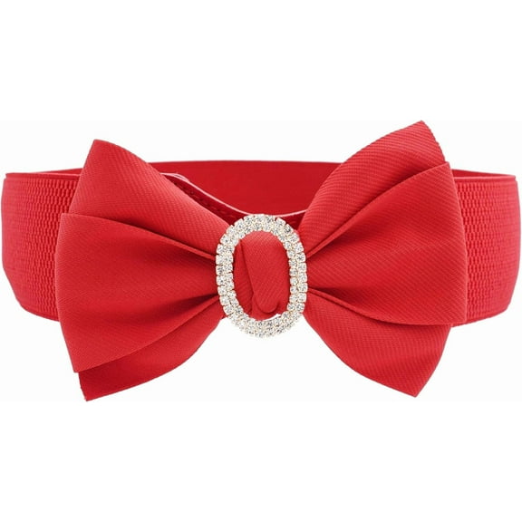 YooGuoGuo Women Girls Fashion Big Bowknot Buckle Adjustable Elastic Wide Waist Belt