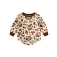 thumbnail image 1 of ZAXARRA Infant Baby Sweatshirt Rompers Maple Leaf Print Fall Long Sleeve Jumpsuit for Newborn Cute Clothes, 1 of 7