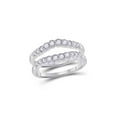 thumbnail image 1 of FB Jewels 14kt White Gold Womens Round Diamond Wrap Ring Guard Enhancer 1/2 Cttw, 1 of 1