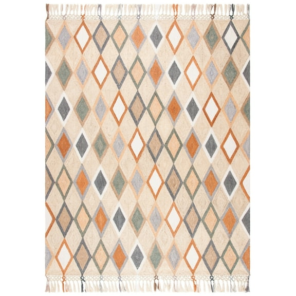 SAFAVIEH Sahara Seachlann Geometric Area Rug, Beige/Rust, 8' x 10'
