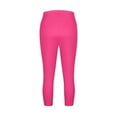 thumbnail image 5 of Yubnlvae Plus Size Knee-Length Leggings - Women's High Waist Pull-On Pants (Summer Casual, Tummy Control & Stretchy) Hot Pink XXL, 5 of 8