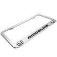 thumbnail image 3 of Honda Ridgeline Dual Logo 3D Embossed Letters on Mirror Chrome Metal License Plate Frame, 3 of 8