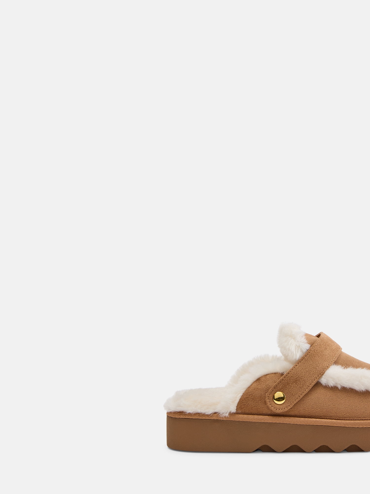Joyspun Women's Convertible Clog Slippers with Faux Fur Lining