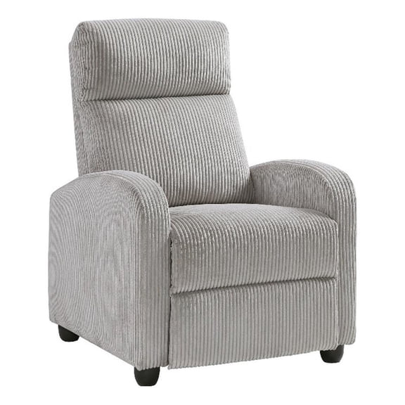 Pary Manual Push Back Reclining Chair with Light Gray Ribbed Corduroy