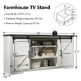 thumbnail image 4 of T4TREAM Farmhouse TV Stand for TVs up to 75" - Wood Entertainment Center with 4 Drawers & Barn Door & Adjustable Shelves, White, 4 of 8