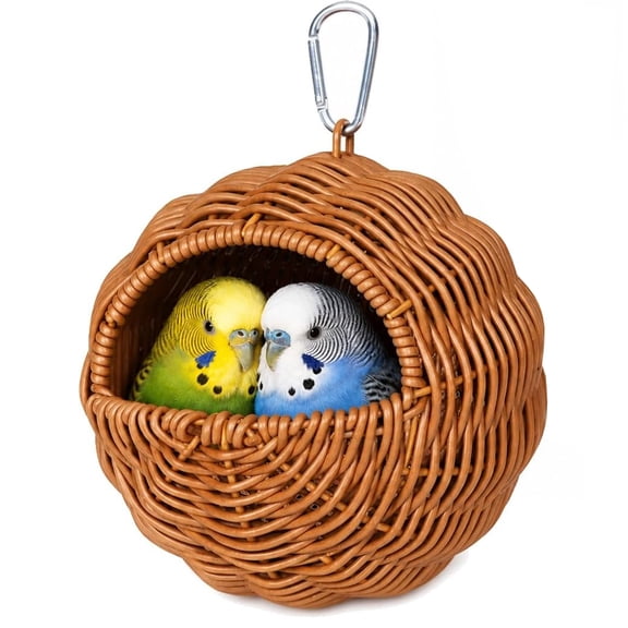 Chewproof Steel Frame Bird Nest for Cage, bird nest for cage,Parakeet Warm Bed House Hut for Lovebird, Canary, Budgie