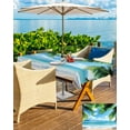 thumbnail image 5 of Outdoor Tablecloth with Umbrella Hole & Zipper, Beach Ocean Waves Rectangle Tablecloth 60x102 Inch, Summer Tropical Palm Tree Leaves Patio Table Cover Waterproof Table Cloth for Picnic/Party, 5 of 7