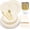 White and Gold, variant on 175 Plastic Dinnerware Set, Disposable Dinnerware Set for 25 Guests Include 50 Plastic Plates,25 Silverware Set,25 Cups and 25 Napkins for Christmas,Party,Wedding(Navy Blue and Gold)