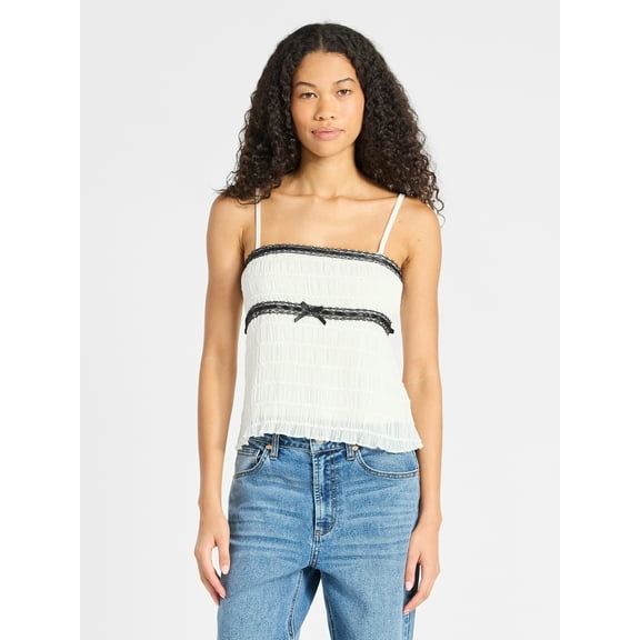 No Boundaries Ruched Chiffon Babydoll Cami, Women's