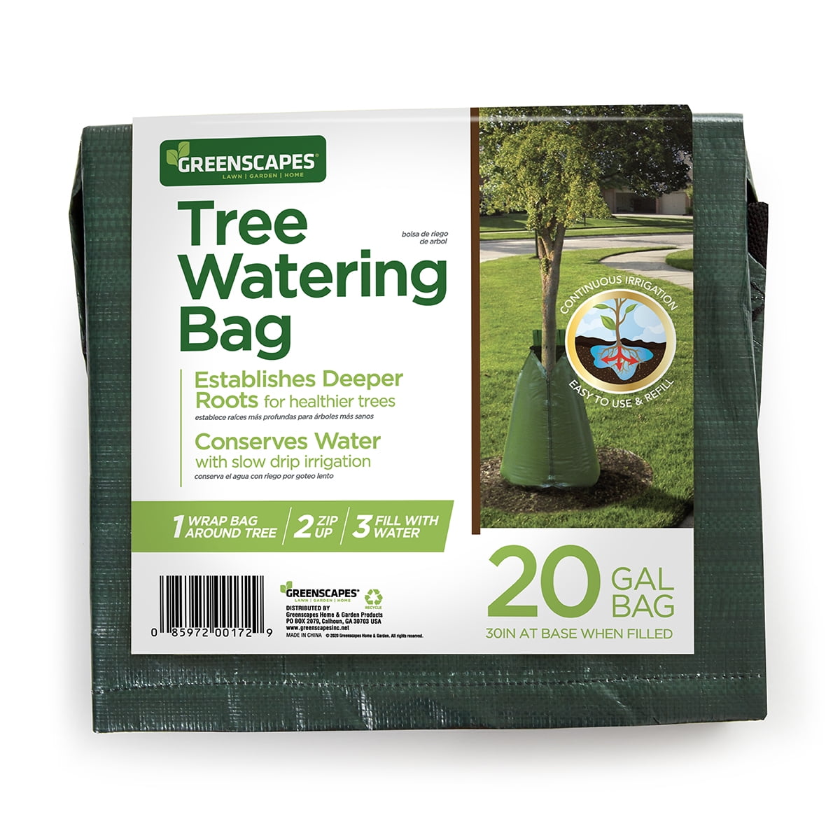 Details about   Greenscapes Tree Watering Bag 20 Gallons Water Garden Hydration Storage Support 