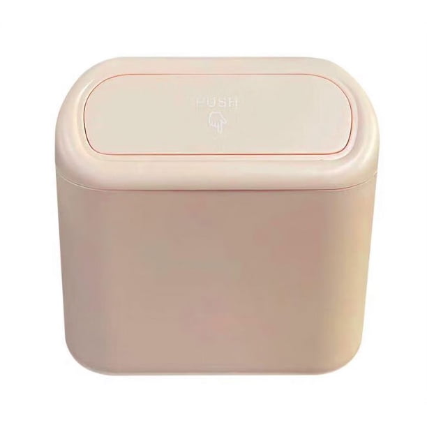 Basurero pequeño para coche, con tapa, impermeable, portátil, para colgar en la oficina.