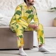 thumbnail image 7 of Salouo Lemon Print Button-Front Long Sleeve Pajama Set for Men, Soft 2Pjs Men's Long Sleeve Sleepwear-Medium, 7 of 7