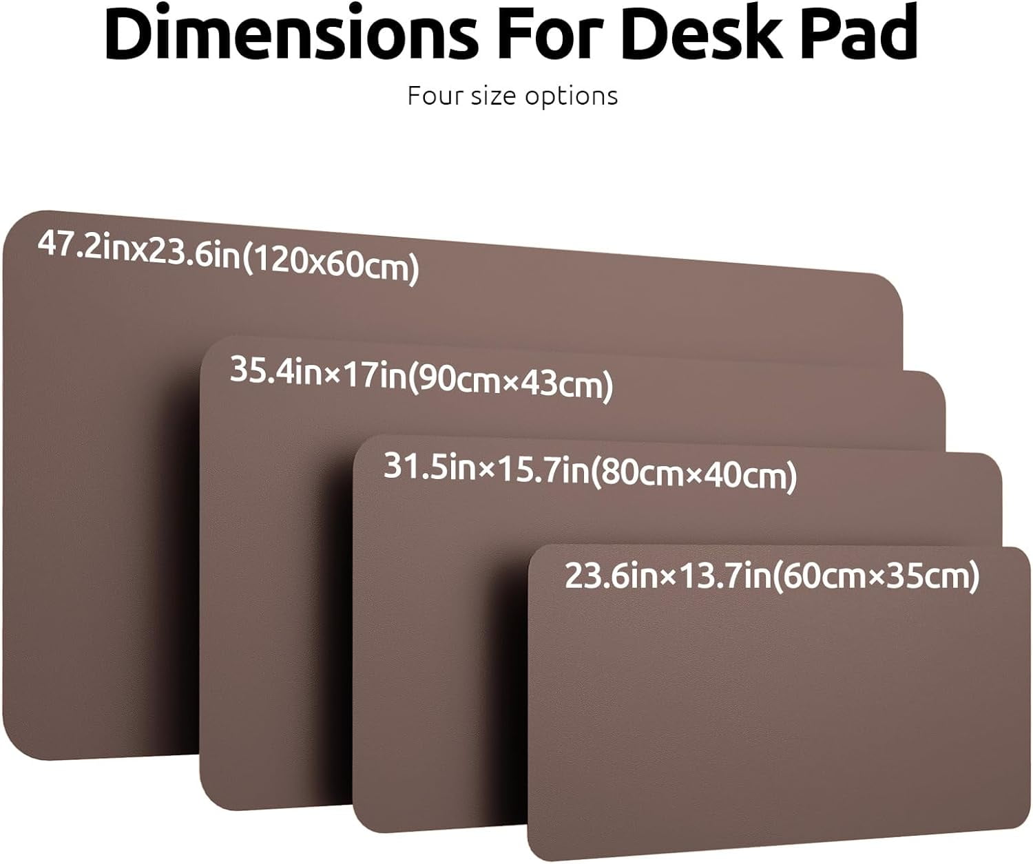 Leather Desk Pad Protector, Office Desk Mat, Large Mouse Pad, Non-Slip PU Leather Desk Blotter, Laptop Desk Pad, Waterproof Desk Writing Pad for Office and Home (Chocolate, 47.2" x 23.6")