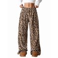 thumbnail image 3 of Pantalones Pijama para Mujer, Pantalones de Leopardo, Pantalones Pijama Peludos para Mujer, Pantalones Guepardo Y2K, Pantalones Pijama Lindos Cintura Alta Grunge Marrón XL, 3 of 8