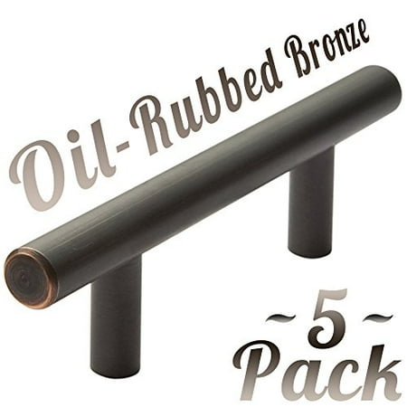 1.25 Inch Centers Pull - 3.75 Inch Hole Center | 5 PACK | Oil Rubbed Bronze Finish | SOLID Bar Handle Pull By: Alpine Hardware