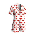 thumbnail image 6 of Binmer Women's Bow Print Pajama Set, Ruffle Trim 2 Piece Loungewear with Spaghetti Straps and Shorts, Sleepwear for Women White,Women's Plus XXL, 6 of 6