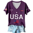 thumbnail image 3 of DHFJKG 4Th Of July Shirts For Women V Neck Short Sleeve Letter Graphic Tees 1776-2026 250Th Anniversary USA T Shirt Top, 3 of 3