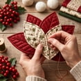 thumbnail image 5 of Lazduis Christmas Fabric Wreath Kit Fabric Patchwork Door Hanging Kit Layered Holiday Home Decoration, 5 of 6