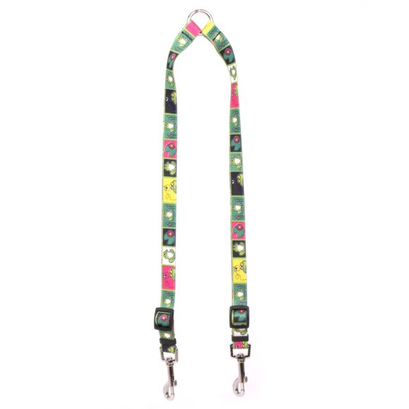 Yellow Dog Design Frogs Coupler Dog Leash 3/8"" Wide and 9 to 12"" Long Small